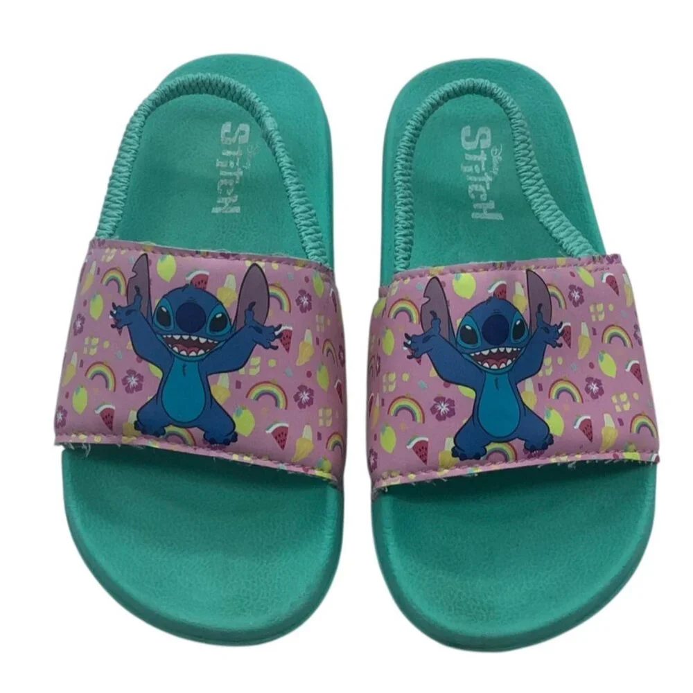 Disney Stitch Kids Slides Sandals Toddler Size 9/10‎ Non Slip Summer Beach